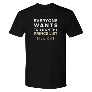 Billions Prince List Adult Short Sleeve T-Shirt