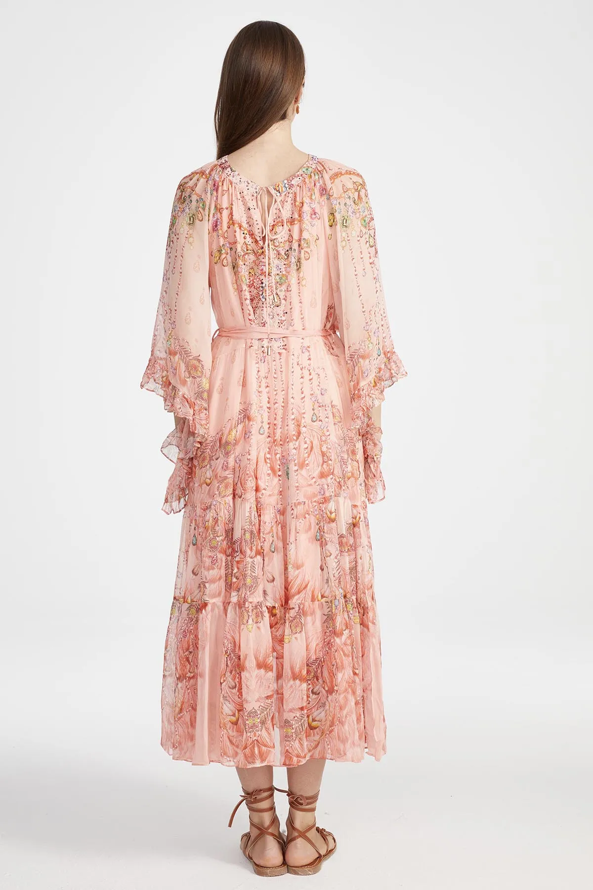 Jamie Silk Dress in Washed Blush