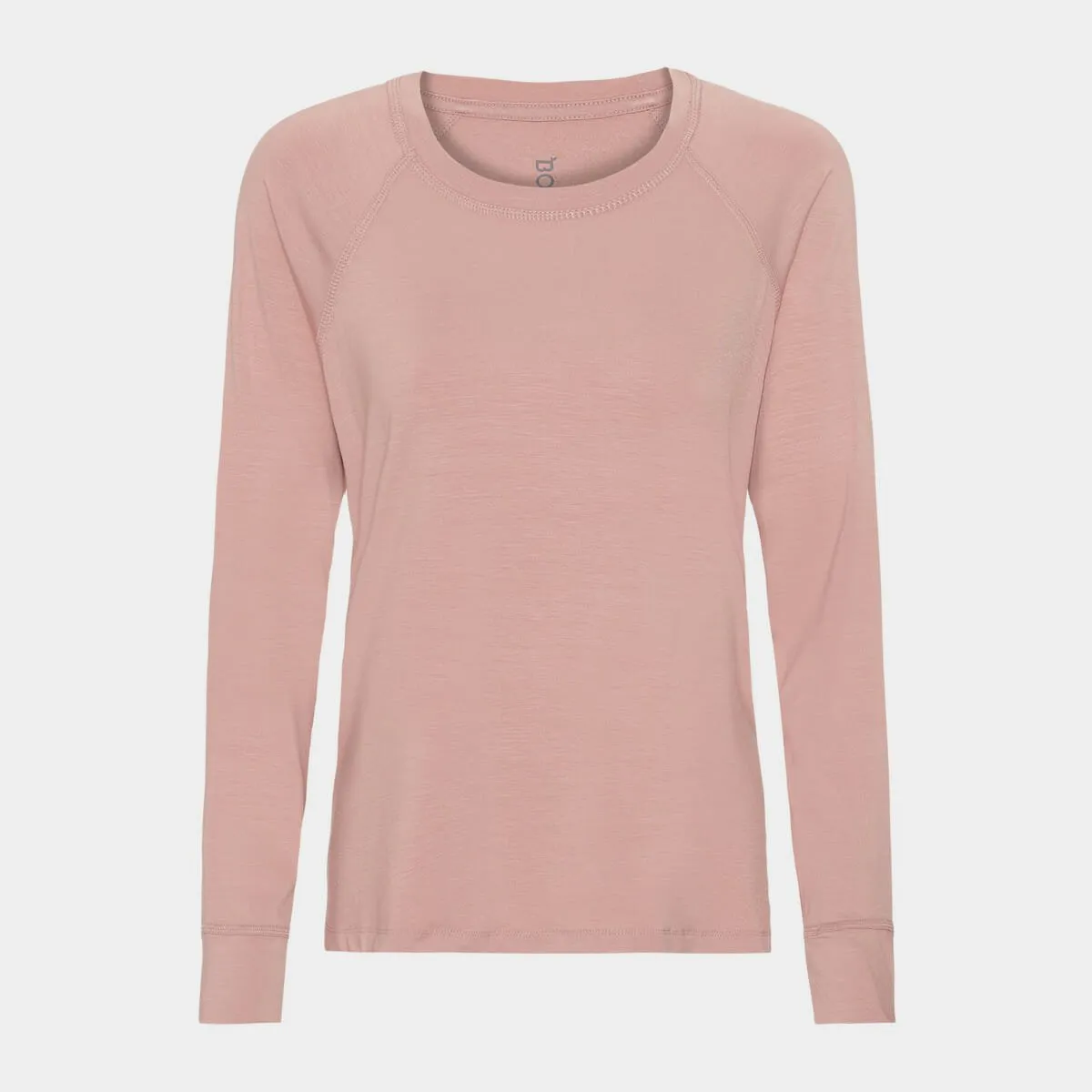 Lyserød langærmet raglan bambus lounge T-shirt