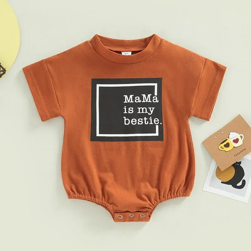 Mamas My Bestie - Baby Boys Romper Tee-Shirt
