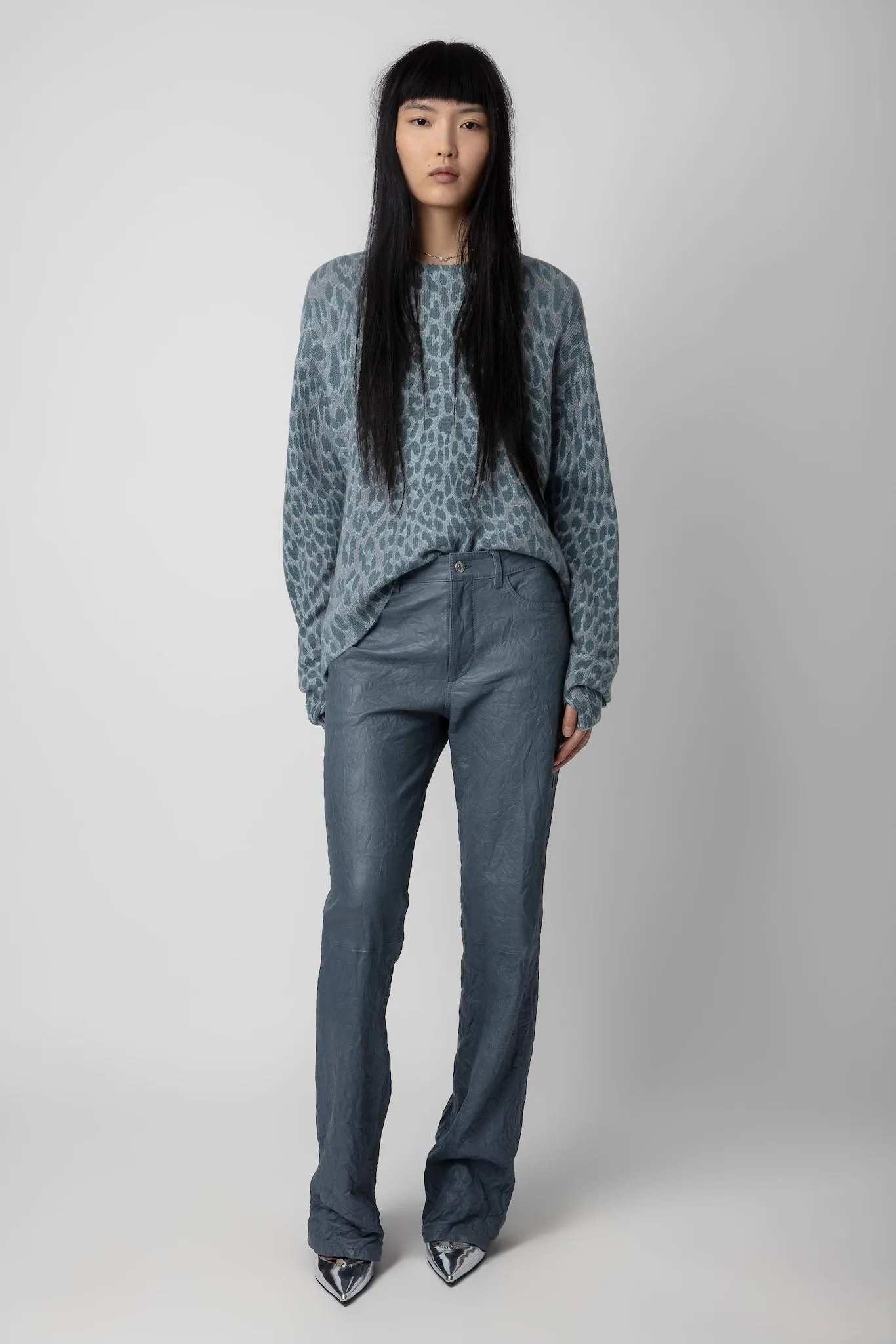 Markus Leopard Cashmere Jumper Nuage