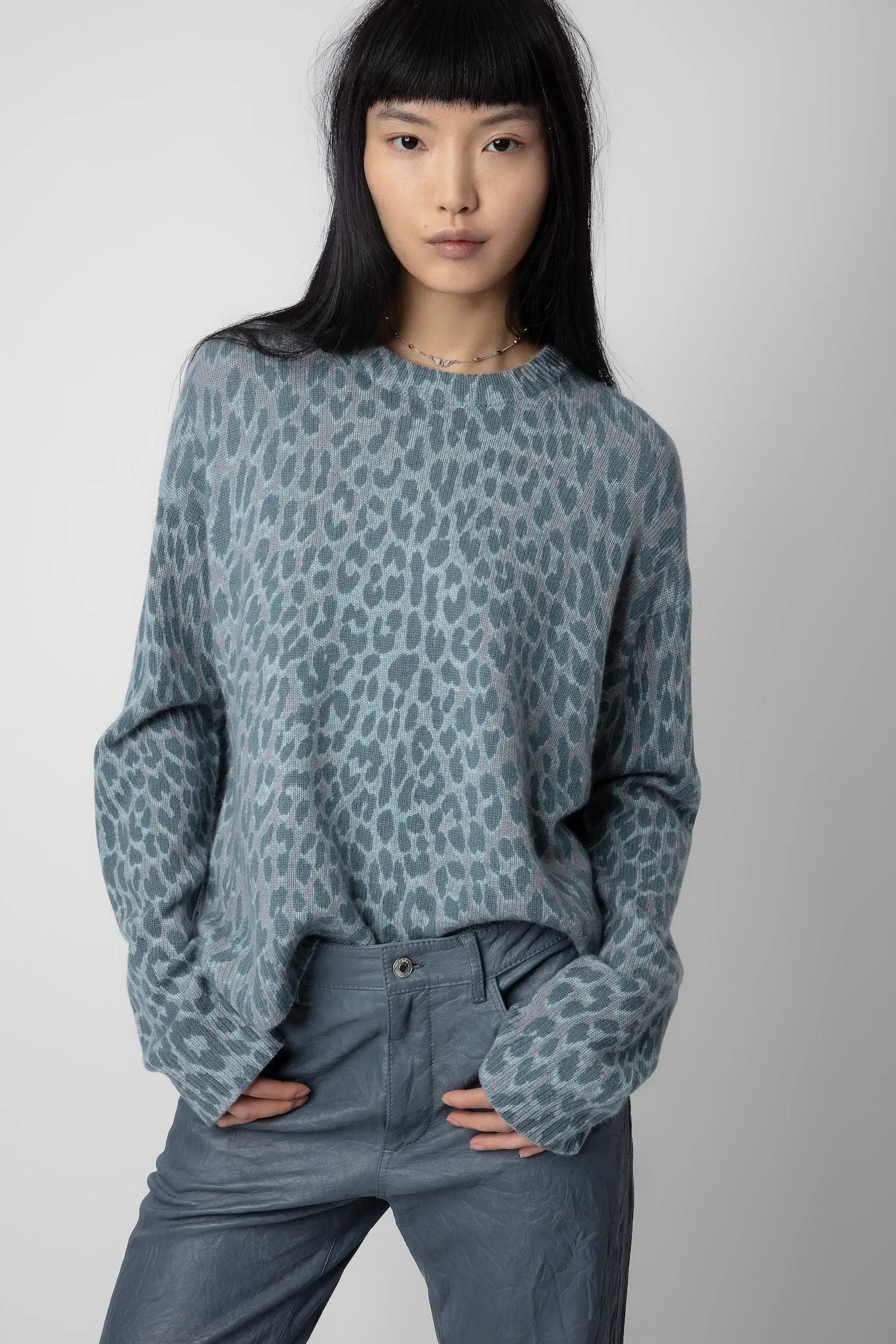 Markus Leopard Cashmere Jumper Nuage