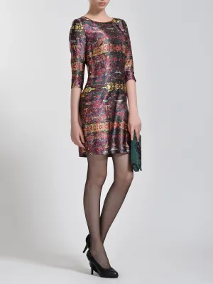 Printed Crepe Satin Dress