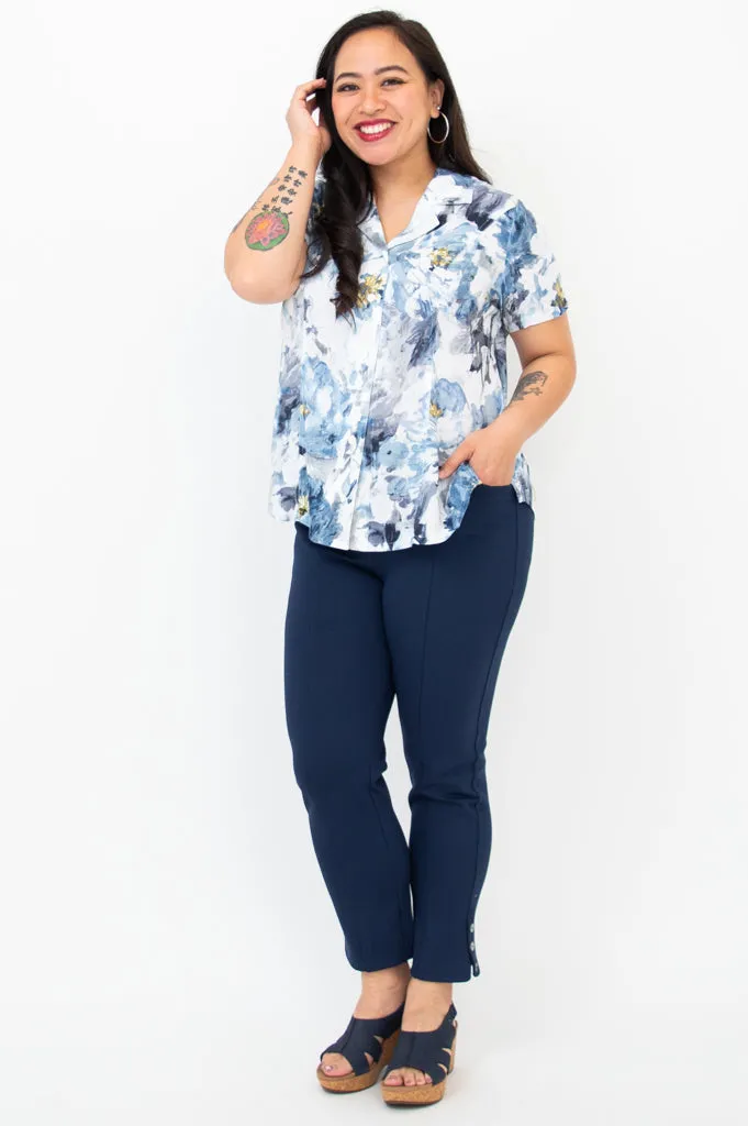 Samantha S/S Top, Muse, Linen Bamboo