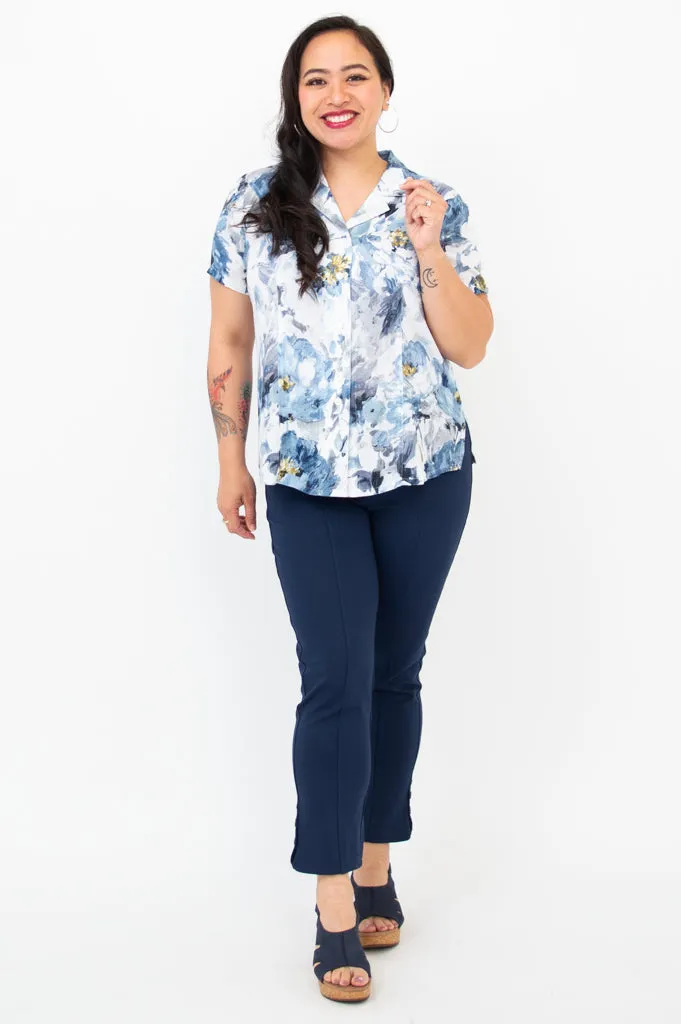 Samantha S/S Top, Muse, Linen Bamboo