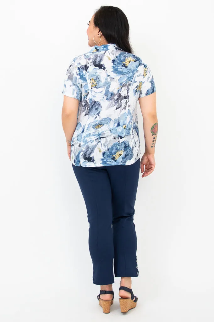 Samantha S/S Top, Muse, Linen Bamboo