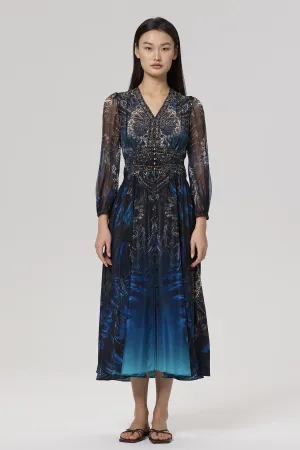 Sasha V-Neck Silk Dress