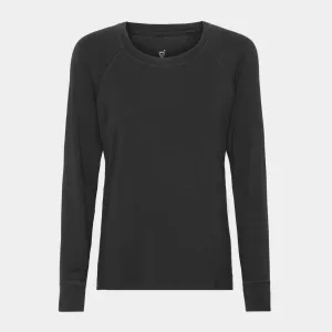 Sort langærmet raglan bambus lounge T-shirt