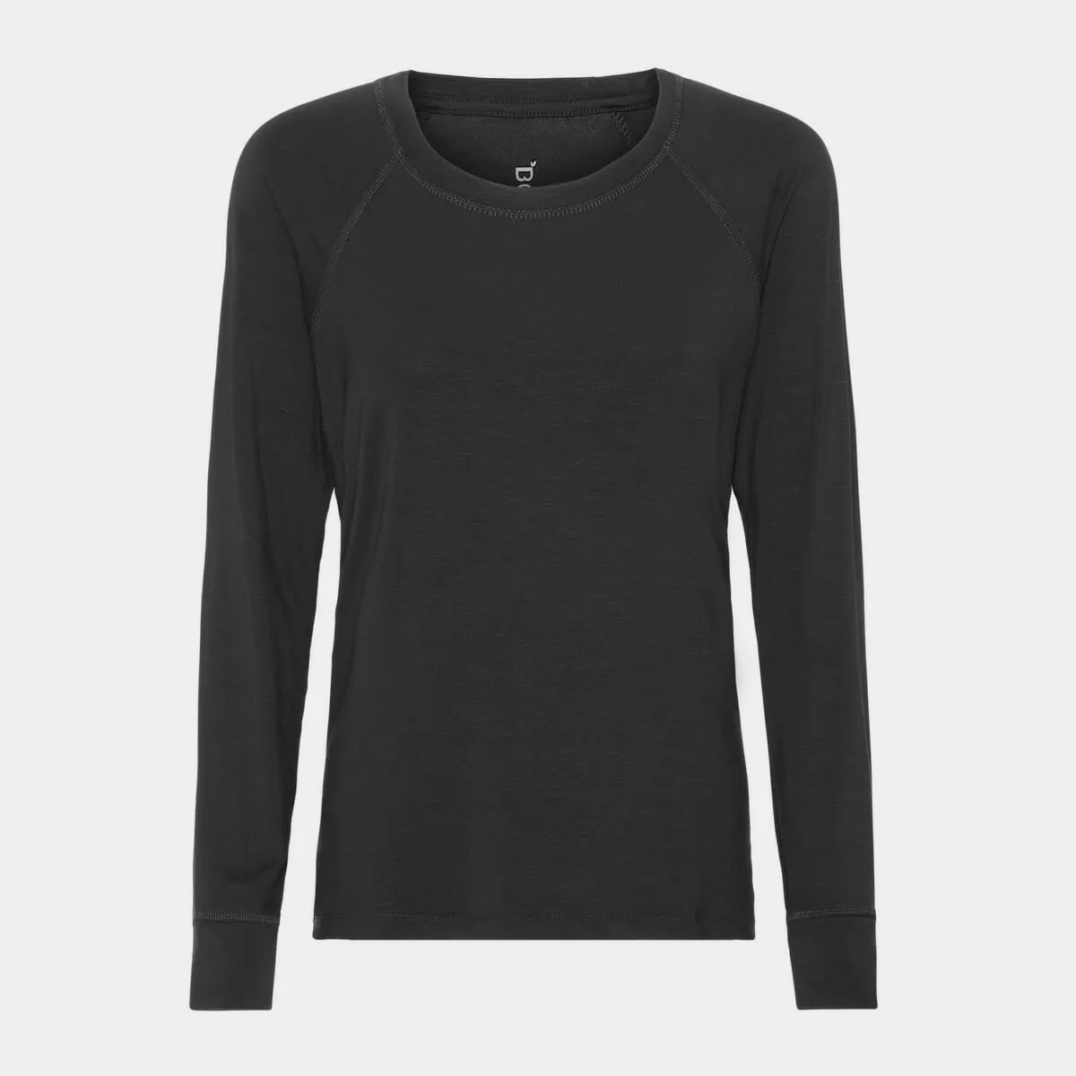 Sort langærmet raglan bambus lounge T-shirt