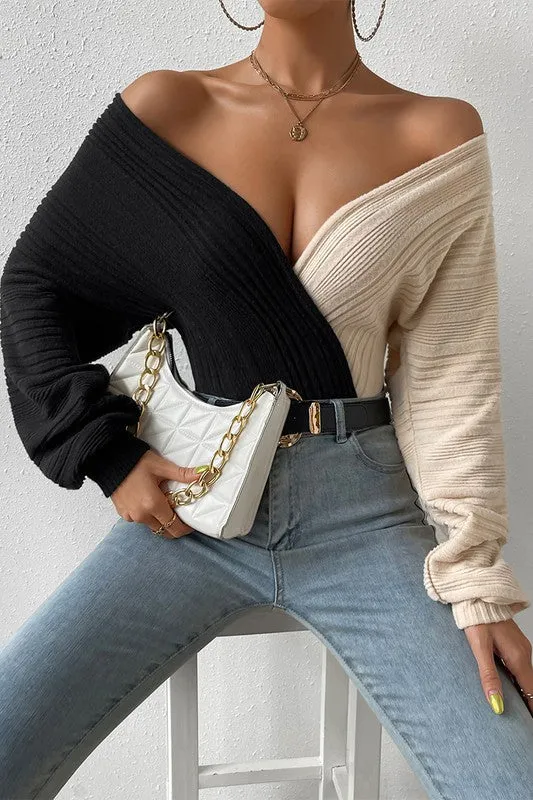 The 'Two Tone Knit Bodysuit'