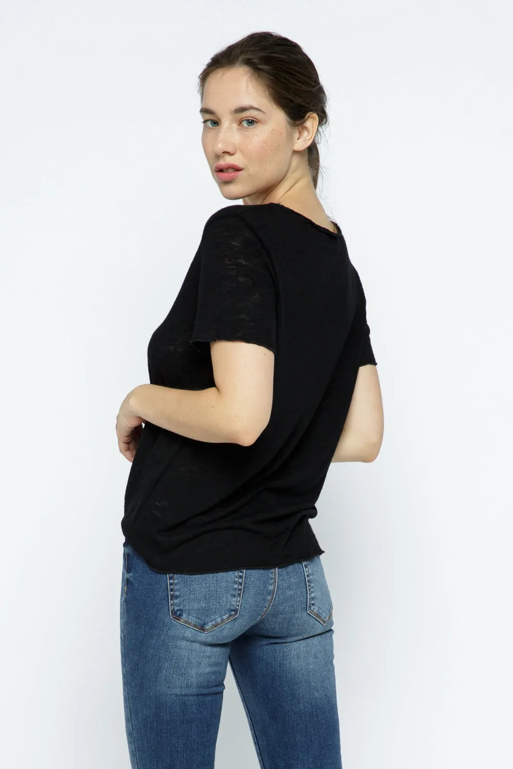 V-Neck SS Slub Tee Shirt